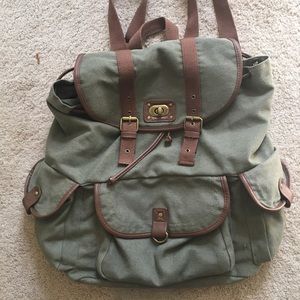 green canvas backback